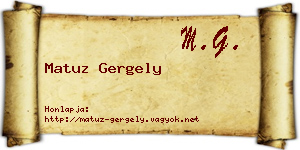 Matuz Gergely névjegykártya